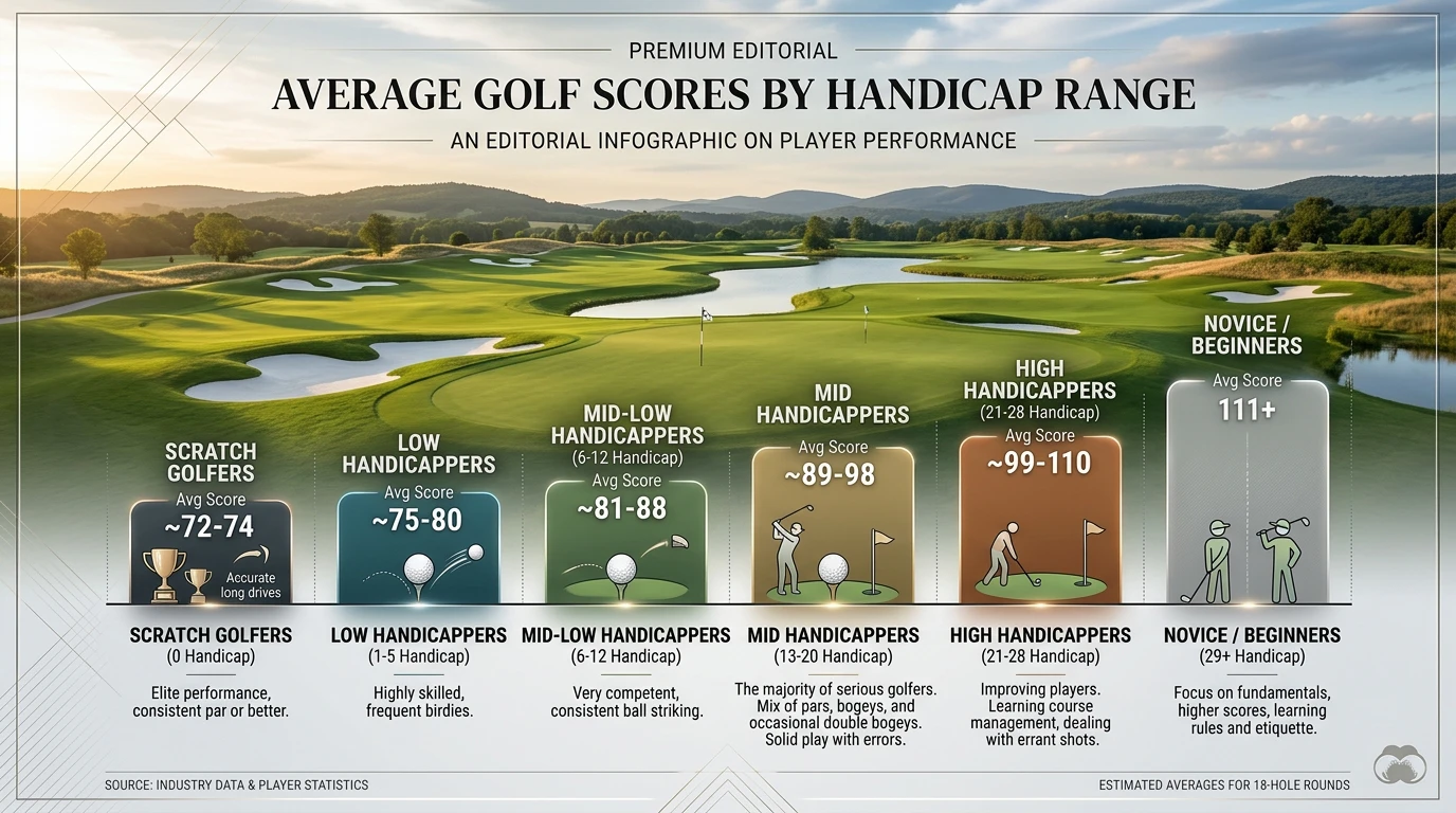 Average Golf Scores by Handicap Range