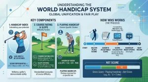 Professional educational golf visual representing the World Handicap System