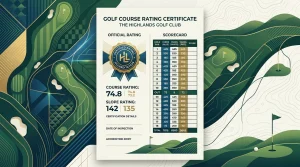 Golf course rating certificate and scorecard concept