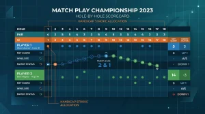 Match-play scorecard highlighting handicap stroke allocation