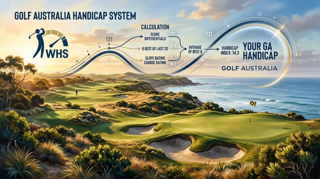 Abstract visual representing Australian golf handicap system
