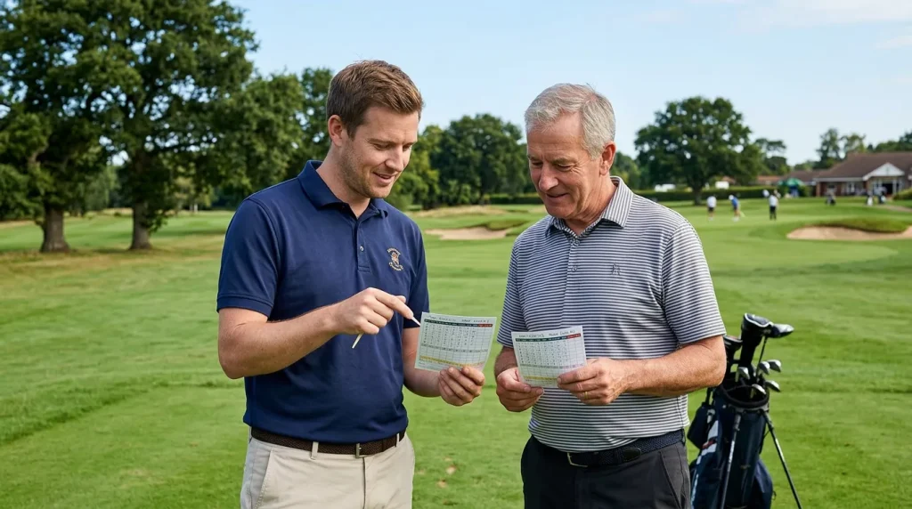 Golf handicap concept showing a golfer and scorecard