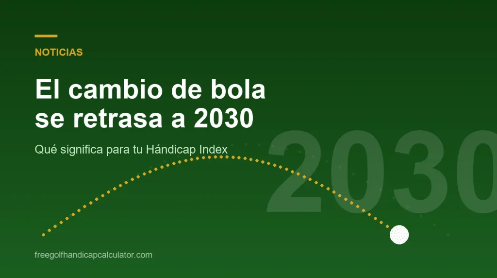Trayectoria de la bola acortada frente a la original, que ilustra el cambio de bola de golf de 2030
